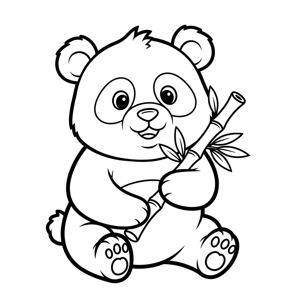 Cute panda coloring page