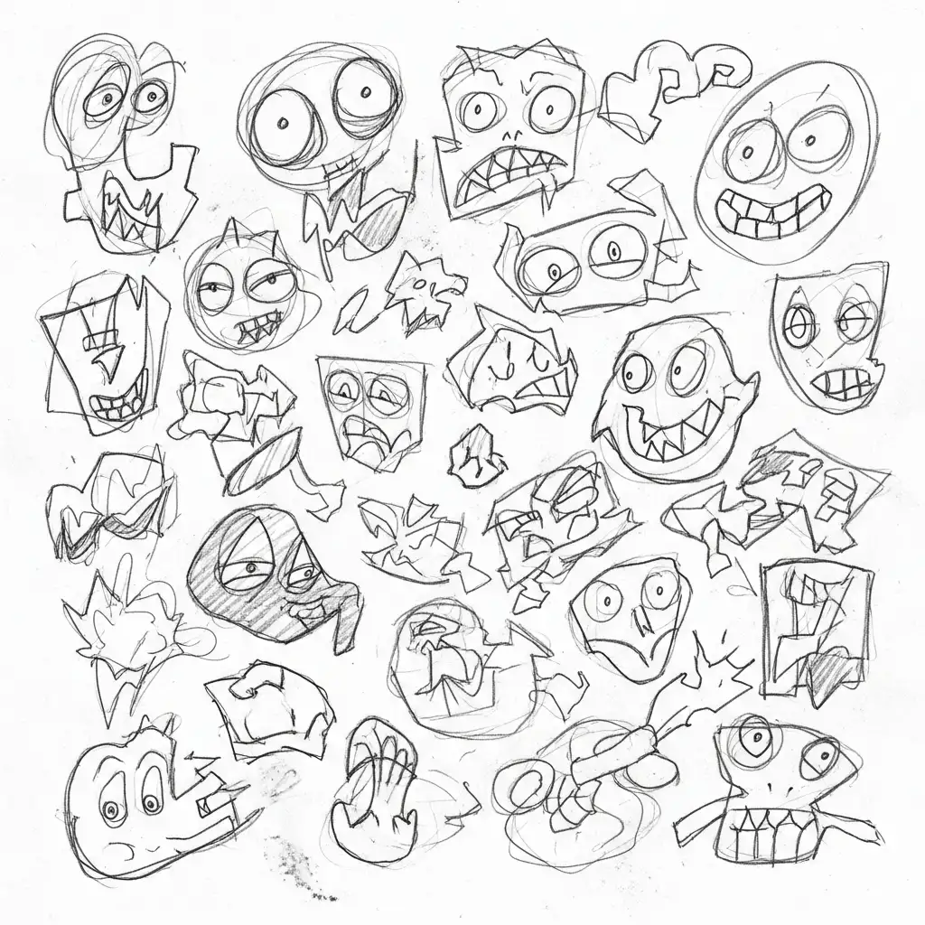 Rough pencil sketch example