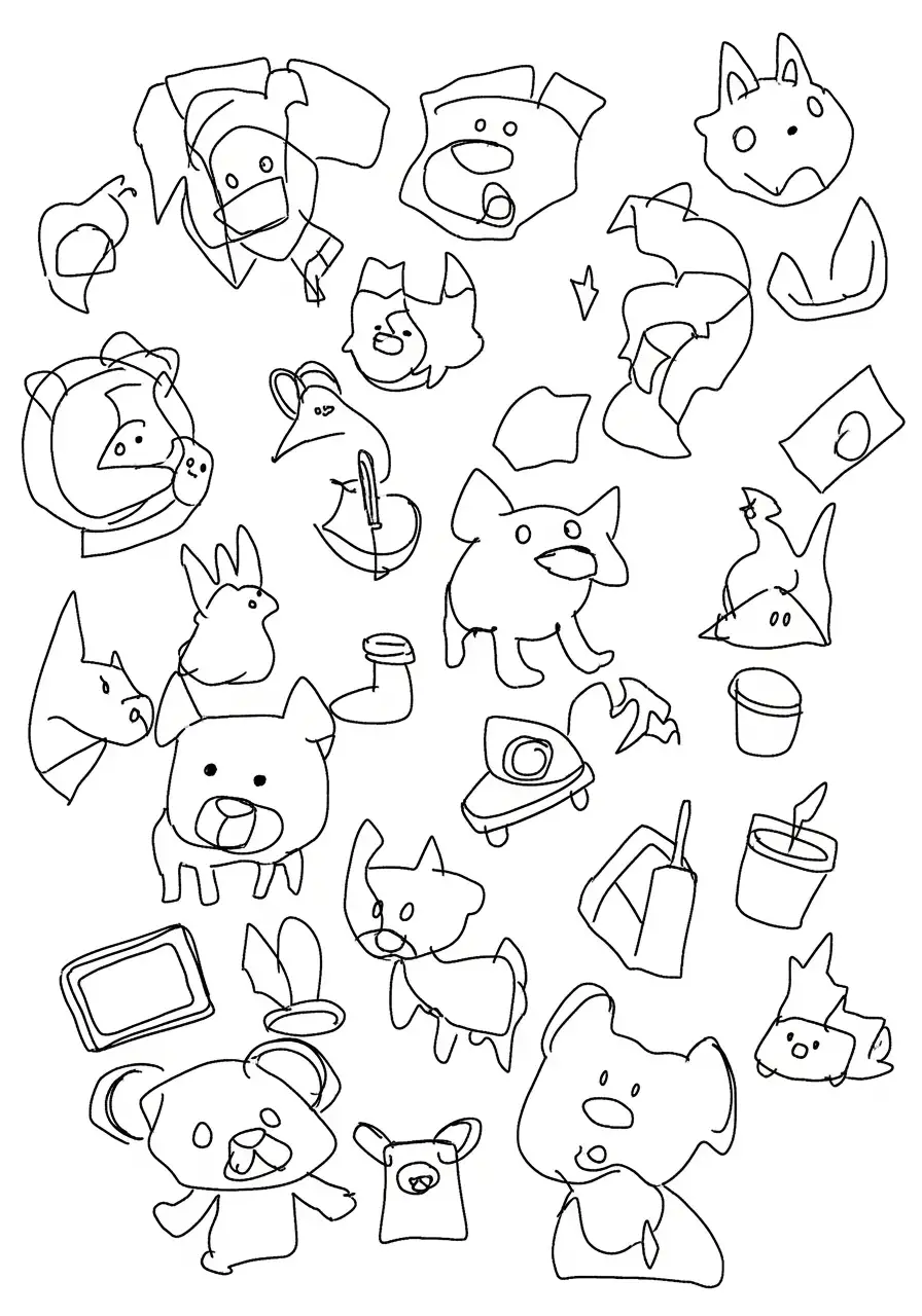 Messy line art example